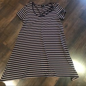 Navy/light pink stripe maternity tunic